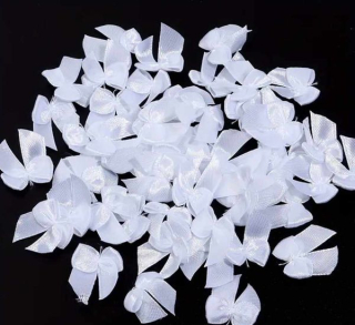 Dekorácia mašlička biela 2 cm - 10 ks